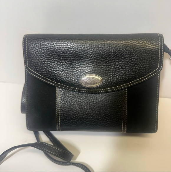 Brighton Elegant Black Leather & Suede Shoulder Bag - Picture 2 of 15